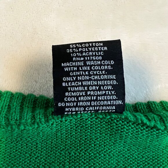 Well Worn Holiday Sweater Womens Green Santa Ho Ho Ho Ugly Christmas Size L - Picture 6 of 10